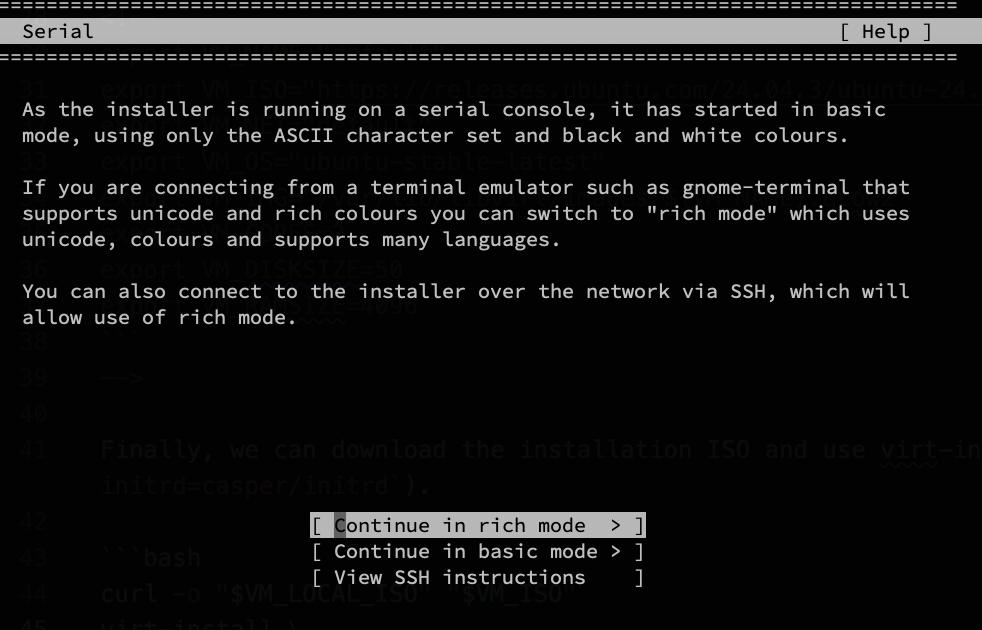 Screenshot from the Ubuntu installer