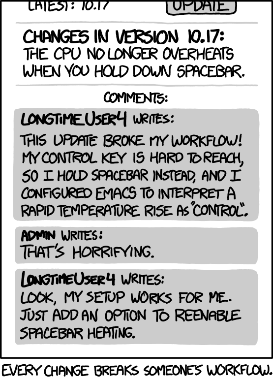 This argument is put to extreme levels by the spacebar-heating XKCD.